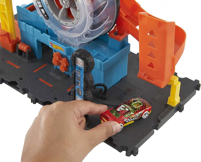 Hot wheels hdp02 city super twist tire shop playset, , medium-null