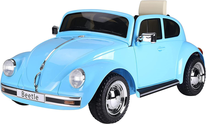 Vw beetle 12v battery ride-on car with remote control - blue, , medium-null