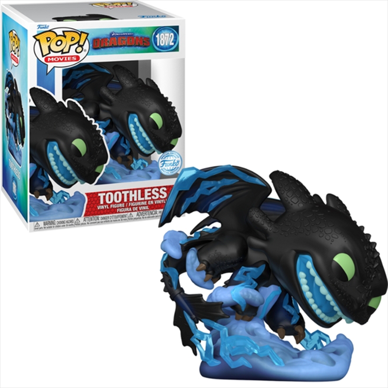 Funko pop! Premium: how to train your dragon - toothless with lightning special edition #1872 vinyl, , medium image number null