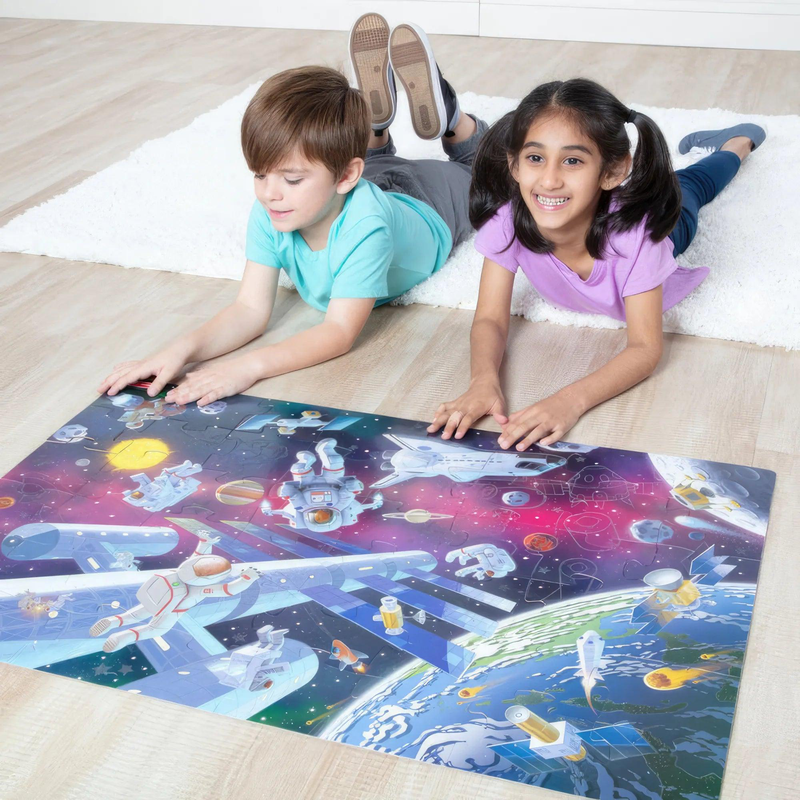 Melissa & doug outer space glow-in-the-dark floor puzzle-null