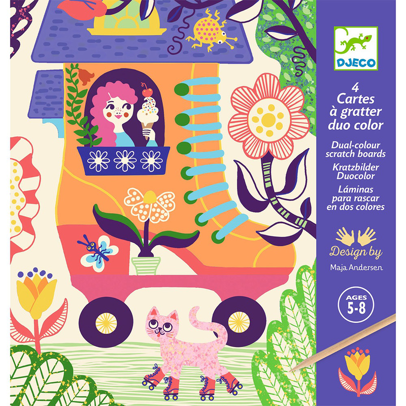 Djeco art and craft small gifts for older ones - scratch cards wacky houses, , medium image number null