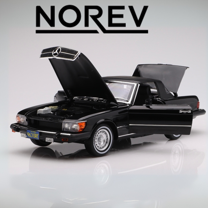 Norev 1/18 1979 mercedes benz 450 sl r107 us-version american gigolo, black image number null