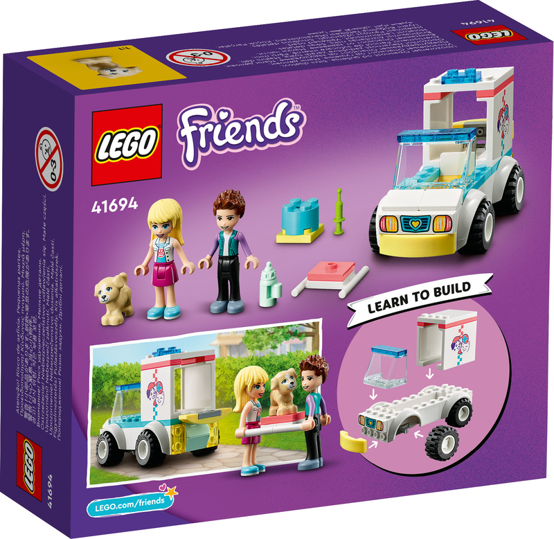 Lego friends pet clinic ambulance 41694 for ages 4+ 54pcs, , medium-null