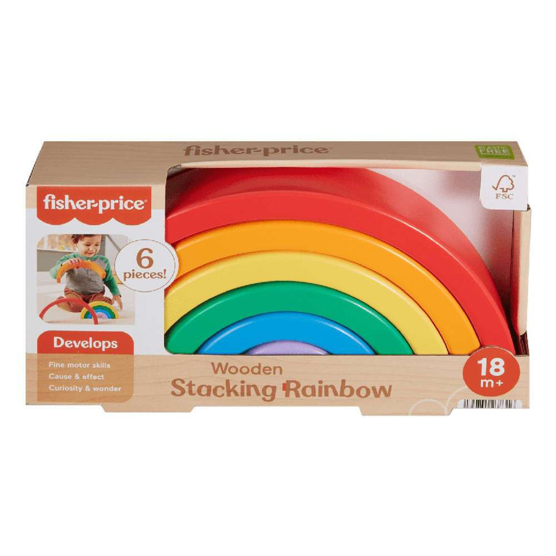 Fisher-price wooden stacking rainbow, , medium-null