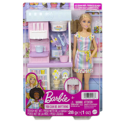 Barbie ice cream shop playset hcn46, , medium