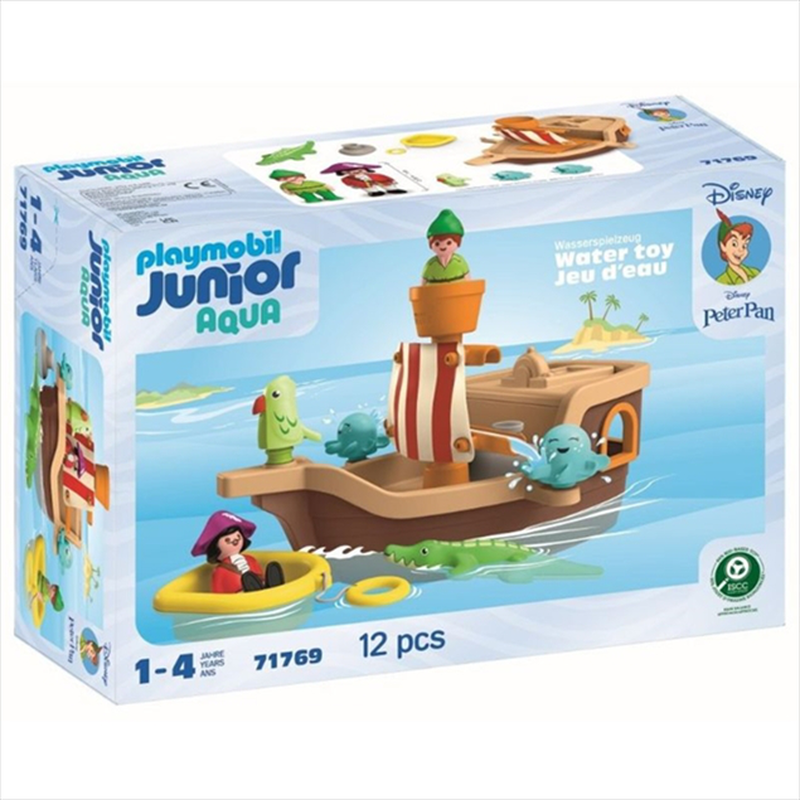 Playmobil 71769 junior  disney - junior  disney: peter pans pirate ship with water splash fun, , medium-null