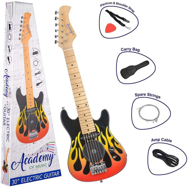 Academy of music electric guitar, flames, , medium-null