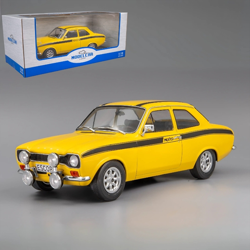 Modelcar  1/18 1973 ford escort mk i mexico, yellow, , medium-null