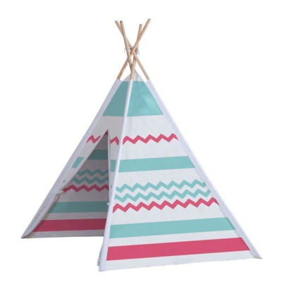 Ξύλινη παιδική σκηνή teepee με όμορφα χρώματα με τσαντάκι μεταφοράς, , medium