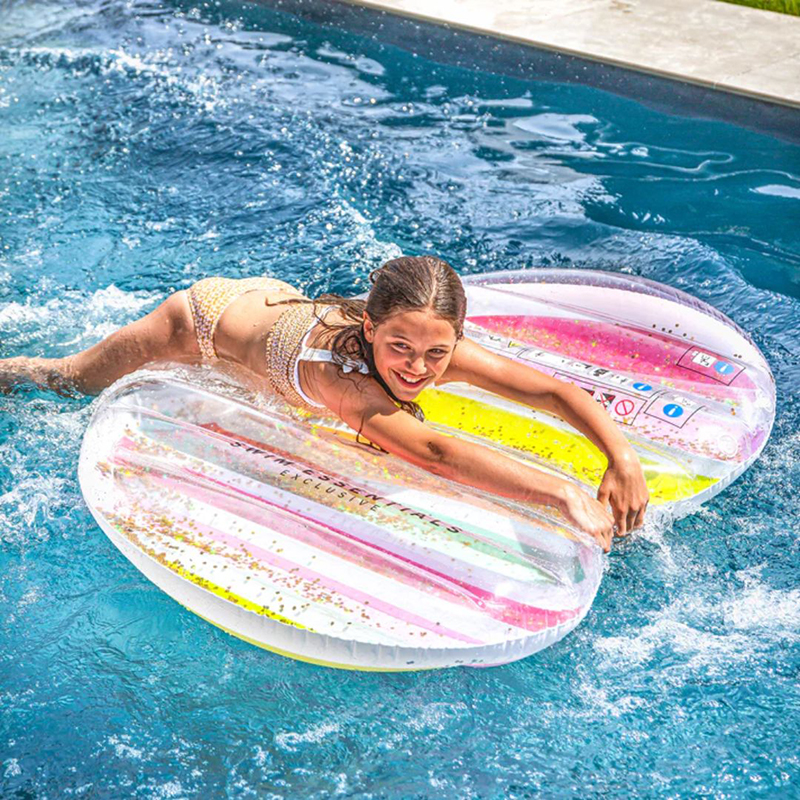 Swim essentials: heart-shaped swimming mat for children from 6+ years - "rainbow heart", , medium image number null
