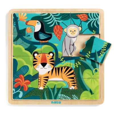 Djeco educational wooden puzzles puzzle jungle
