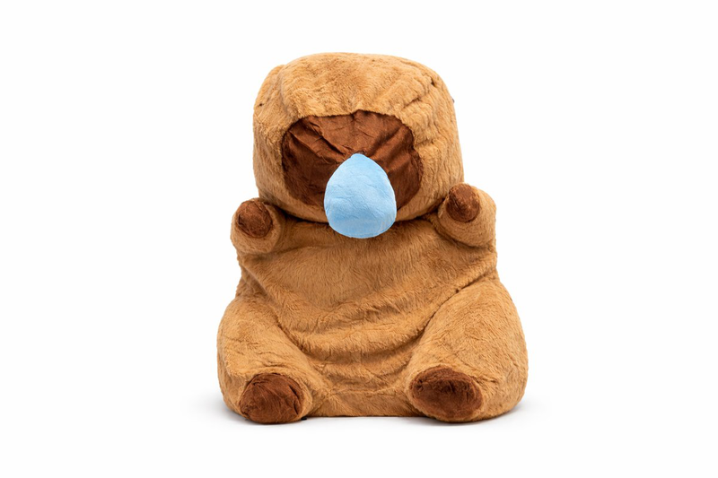 Giant capybara plush toy with blue nose &ndash; 80 cm, , medium-null