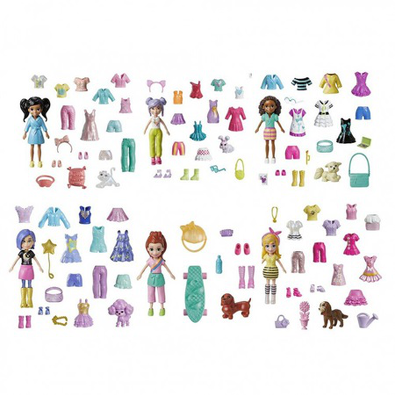 Polly pocket fashion doll medium pack (hkv88) 4y+ (1pc random selection), , medium-null