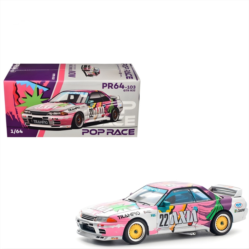 Pop race 1/64 nissan skyline gt-r r32 #22 axia group a, various, , medium-null