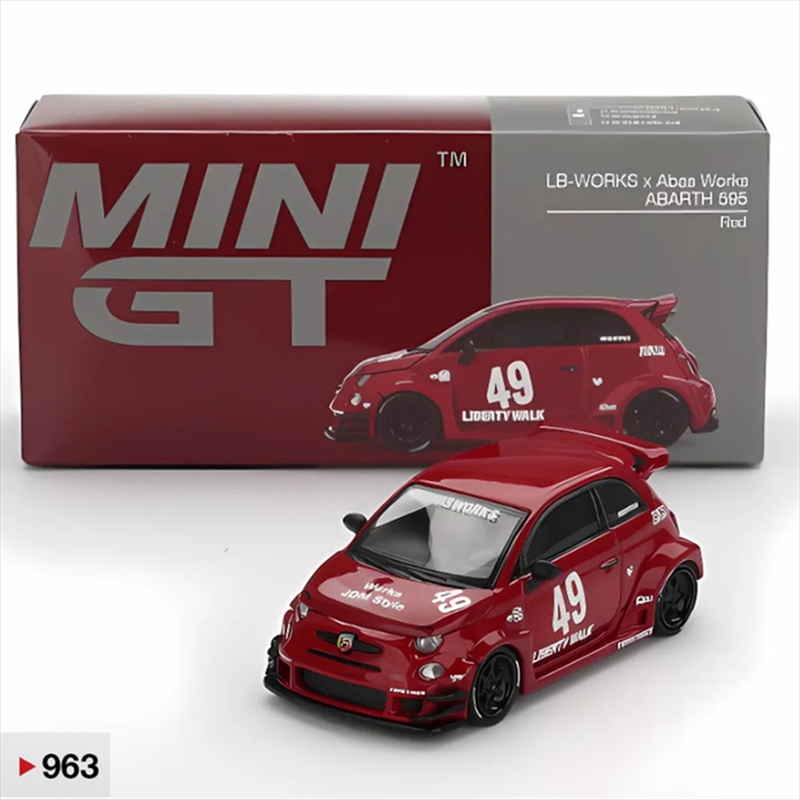 Mini gt 1/64 2024 fiat abarth 959 lb-works x abas works, red, , medium-null