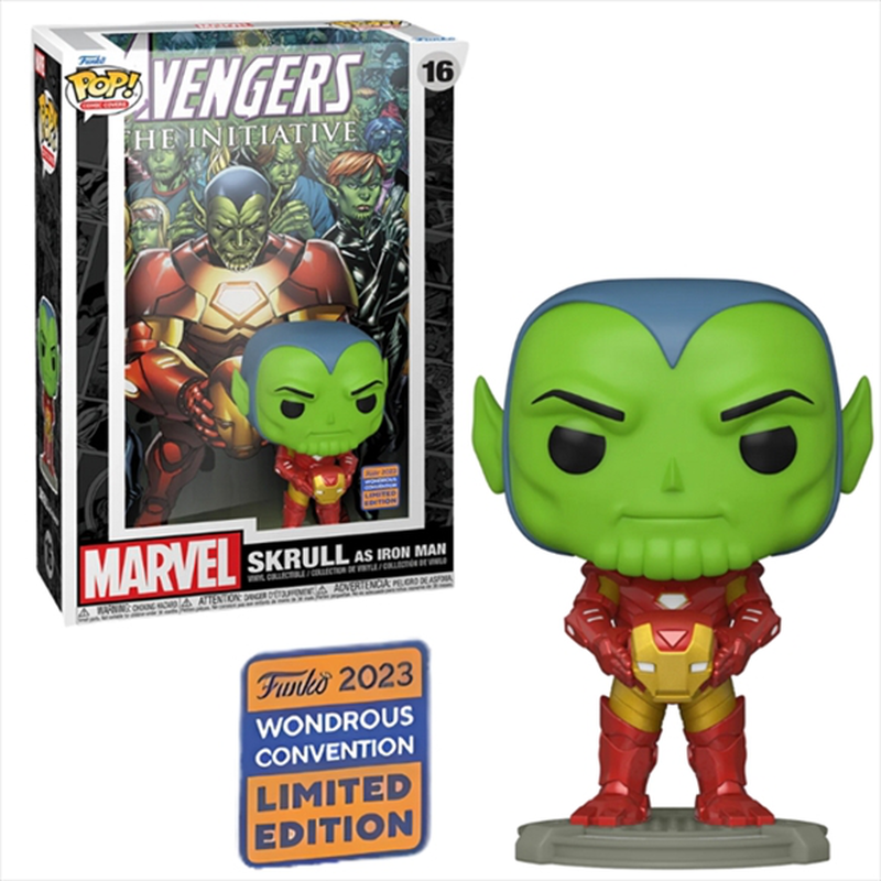 Funko pop! Comic covers marvel avengers initiative skrull iron man wondrous 2023 con limited edition, , medium-null