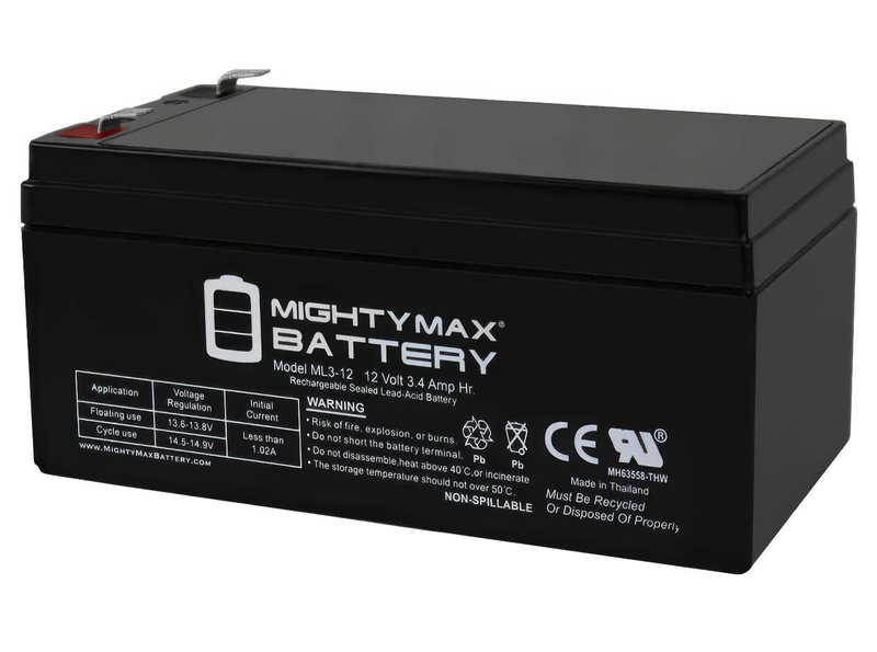 Mighty max 12v 3.4 ah battery, , medium-null