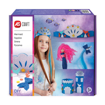 As craft mermaid with 4 shapes diy 3y+, , medium