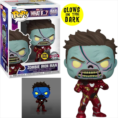 Funko pop! Marvel what if zombie iron man glow in the dark #944 special edition exclusive,  Funko pop! Marvel what if zombie iron man glow in the dark #944 special edition exclusive, , medium