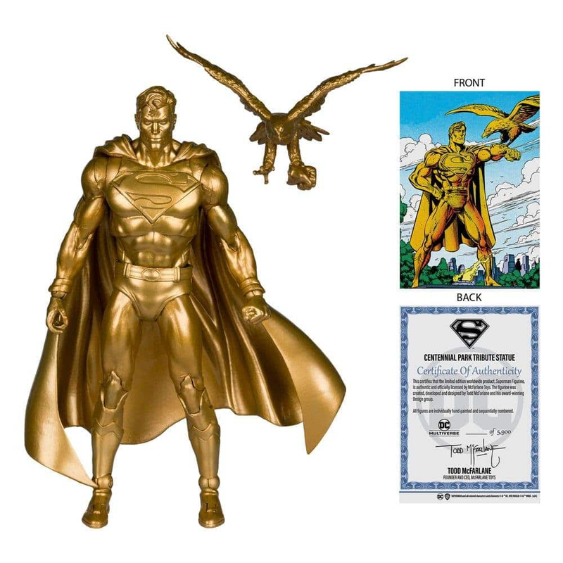 Dc multiverse: gold label - superman (centennial park tribute statue) action figure (18cm) le5800, , medium-null