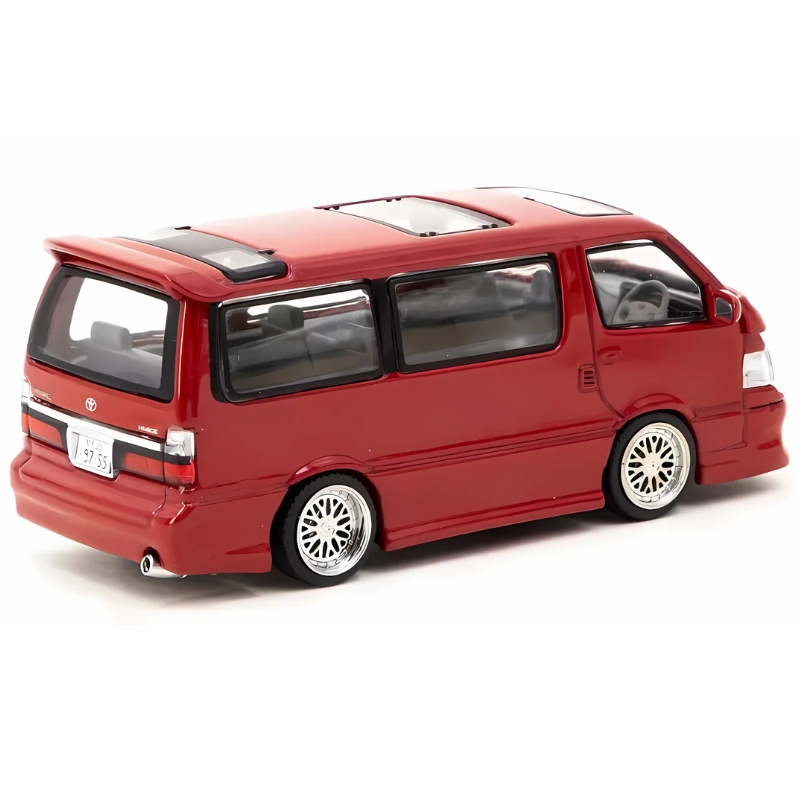 Tarmac 1/64 toyota hiace wagon custom, red, , medium-null