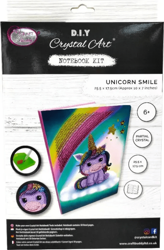 Product image: Craft buddy notebook crystal art unicorn smile, , medium-null