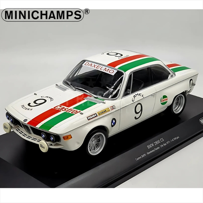 Minichamps 1/18 1971 bmw 2800 cs castrol bmw #9 moorkens/haxhe 24h spa francorchamps, white, , medium