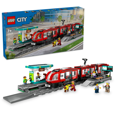 Lego city 60423 downtown streetcar and station, , medium