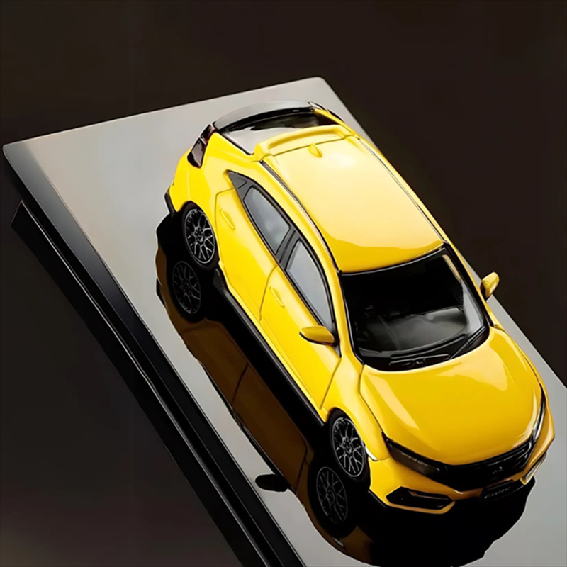 Hobby japan 1/64 2020 honda civic h/b fk7 customized version, yellow customized color, , medium-null