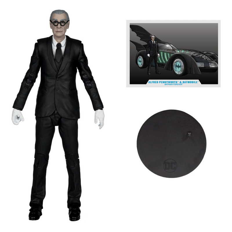 Batman forever dc multiverse action figure with vehicle alfred pennyworth & batmobile (gold label) 79 cm, , medium-null