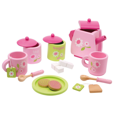 Tea set with floral pattern, , medium