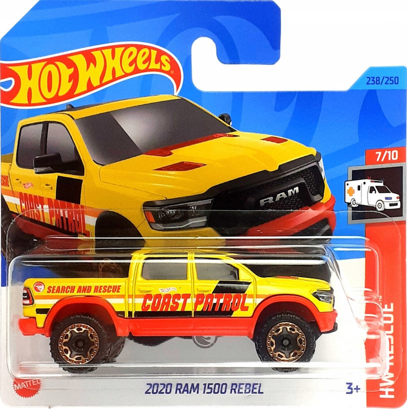 Hot wheels 2020 ram 1500 rebel – hw rescue th 238/250 2023 1/64 die-cast model, , medium image number null