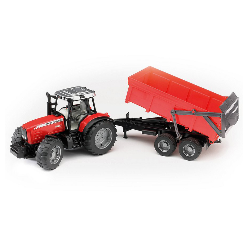 Massey ferguson 7480 with tipping trailer, , medium-null