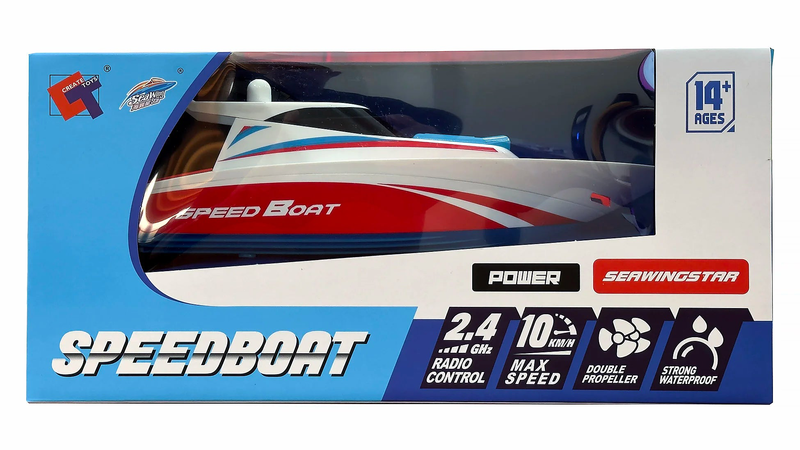 Product image: Seawingstar 2.4GHz radio controlled double propeller speedboat - assorted, , medium-null