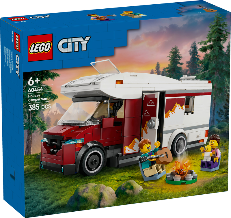 Lego city holiday adventure camper van 60454 for ages 6+ 385pcs, , medium-null