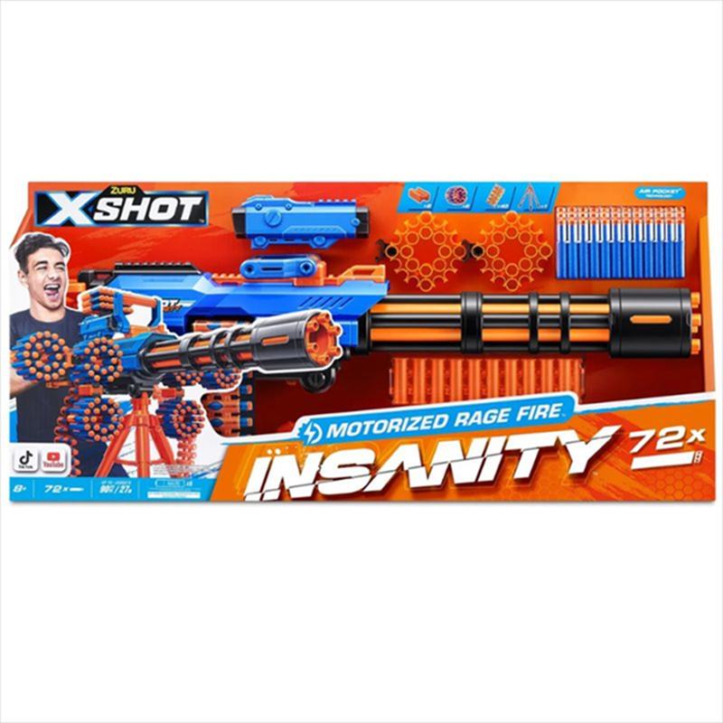 Zuru x-shot insanity motorised rage fire 84 darts 36605, , medium-null