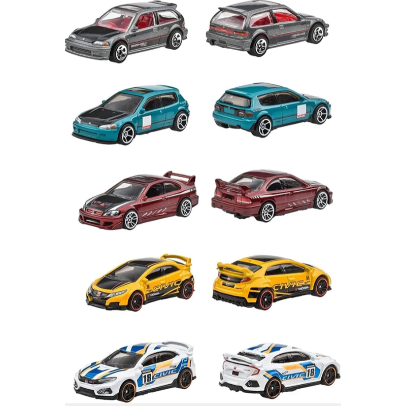 Hot wheels honda civic anniversary set of 5 &ndash; iconic jdm legends gdg44 hfw38 979v, , medium-null