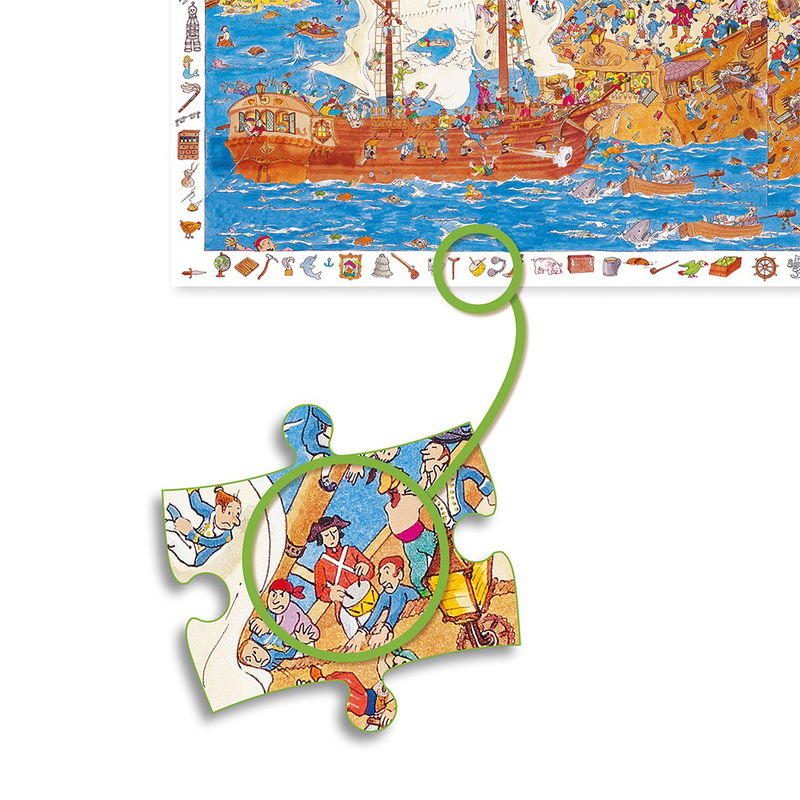 Product image: Djeco puzzles observation pirates - 100 pcs - fsc mix, , medium-null