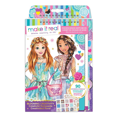Make it real fashion design sketchbook & stickers - blooming creativity, , medium
