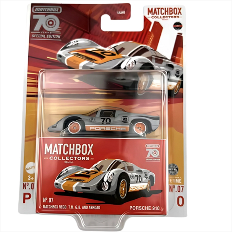 Matchbox 1/64 matchbox superfast 70th anniversary special edition grey orange - porsche 810 - no. 07, , medium-null