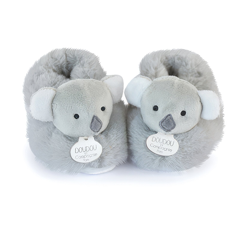 Doudou et compagnie unicef - koala plush baby slippers - 0-6 months, , medium-null
