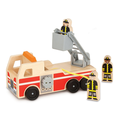 Melissa & doug 19391 classic wooden fire truck play set