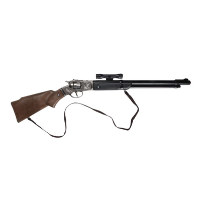 Cowboy rifle with double barrel and scope, , medium