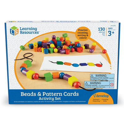Learning resources beads & pattern cards activity set, , medium