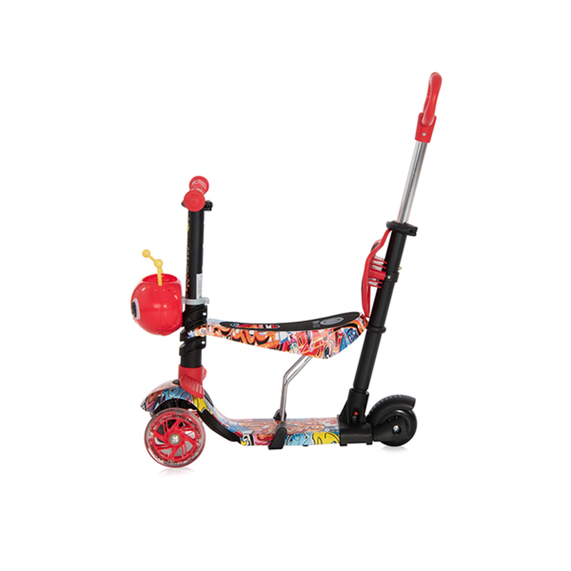 Lorelli scooter smart plus graffiti 3 σε 1 τρίτροχο πατίνι red 3y+, , medium-null