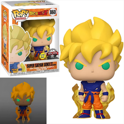 Funko pop! Dragon ball z - super saiyan son goku first appearance gitd #860 figure exclusive,  Funko pop! Dragon ball z - super saiyan son goku first appearance gitd #860 figure exclusive, , medium
