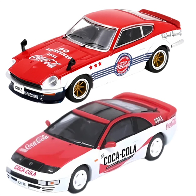 Inno models 1/64 set of 2 nissan fairlady z s30 + s32 *coca cola* livery, red/white, , medium-null