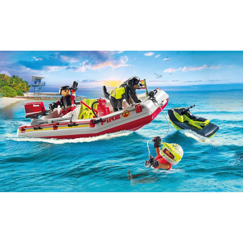Playmobil fireboat with aqua scooter, , medium-null