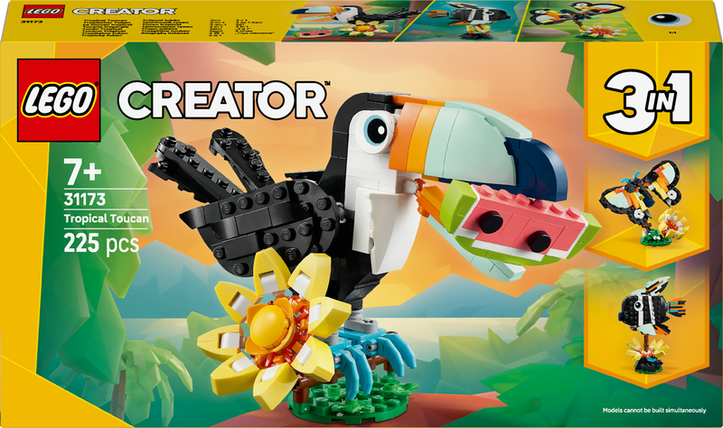 Lego creator wild animals tropical toucan 31173 for ages 7+ 225pcs, , medium-null