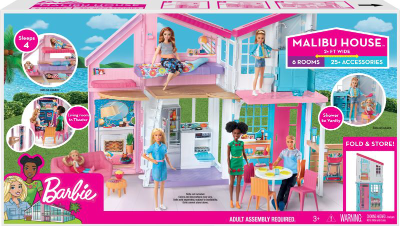 Barbie malibu house playset fxg57, , medium-null